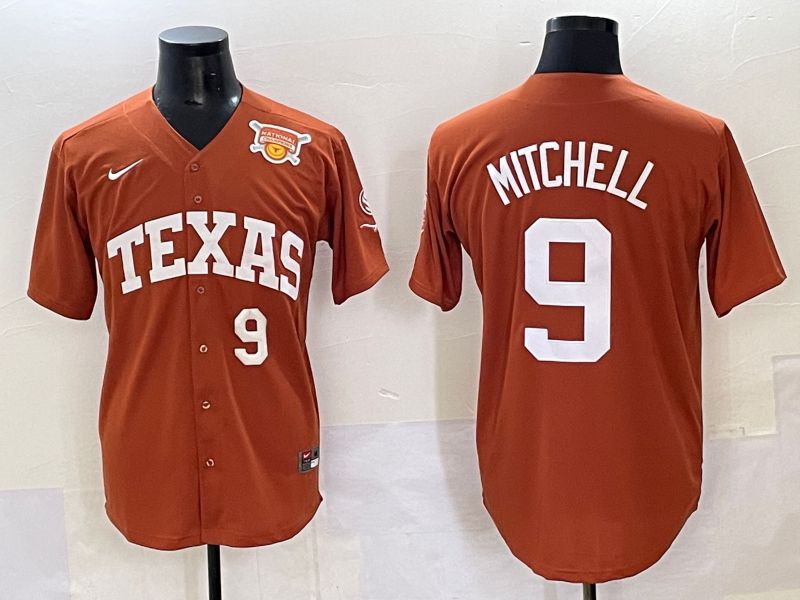 Men 2025 Texas Longhorns #9 Mitchell Brown Joint Name Nike NCAA Jersey style 13->ncaa teams->NCAA Jersey